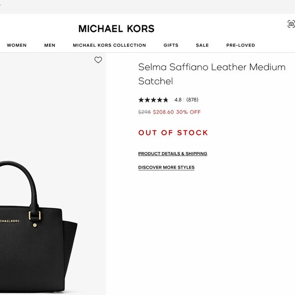 Black Michael Kors Selma Saffiano Leather Medium Satchel - Picture 14 of 14